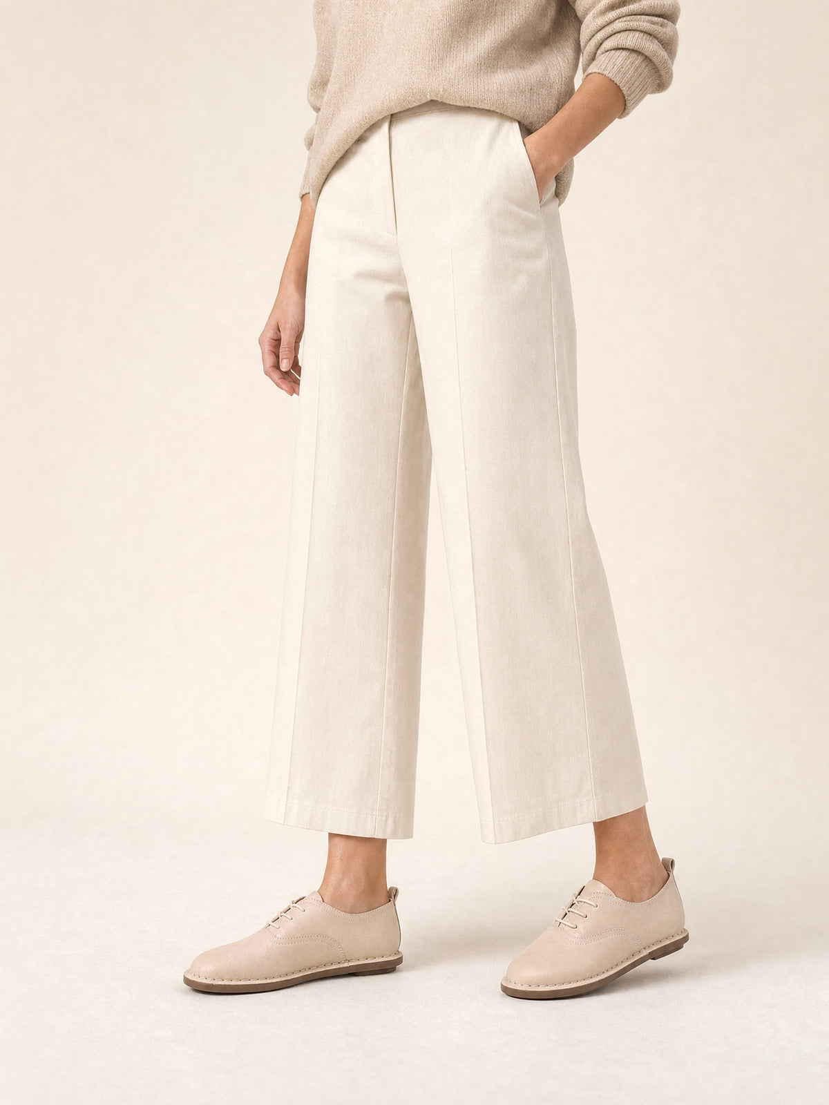 Haru Cream Leather Sneakers