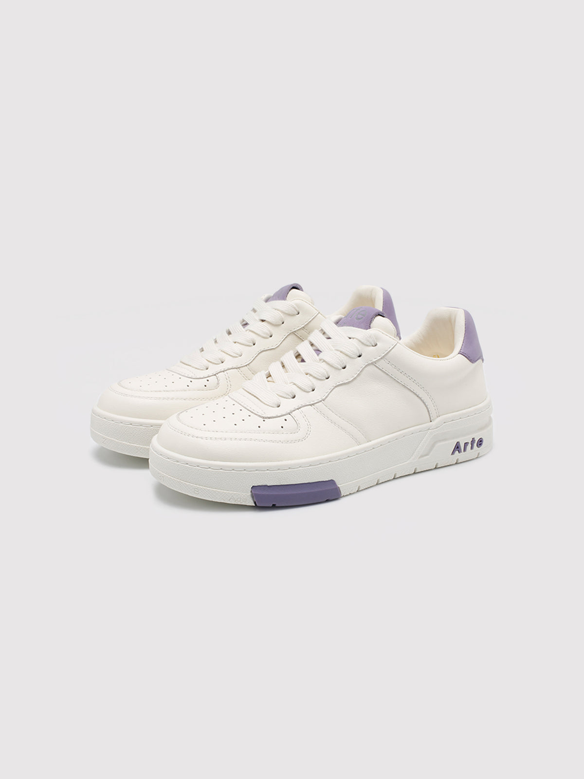 Women’s White & Purple Retro Casual Sneakers
