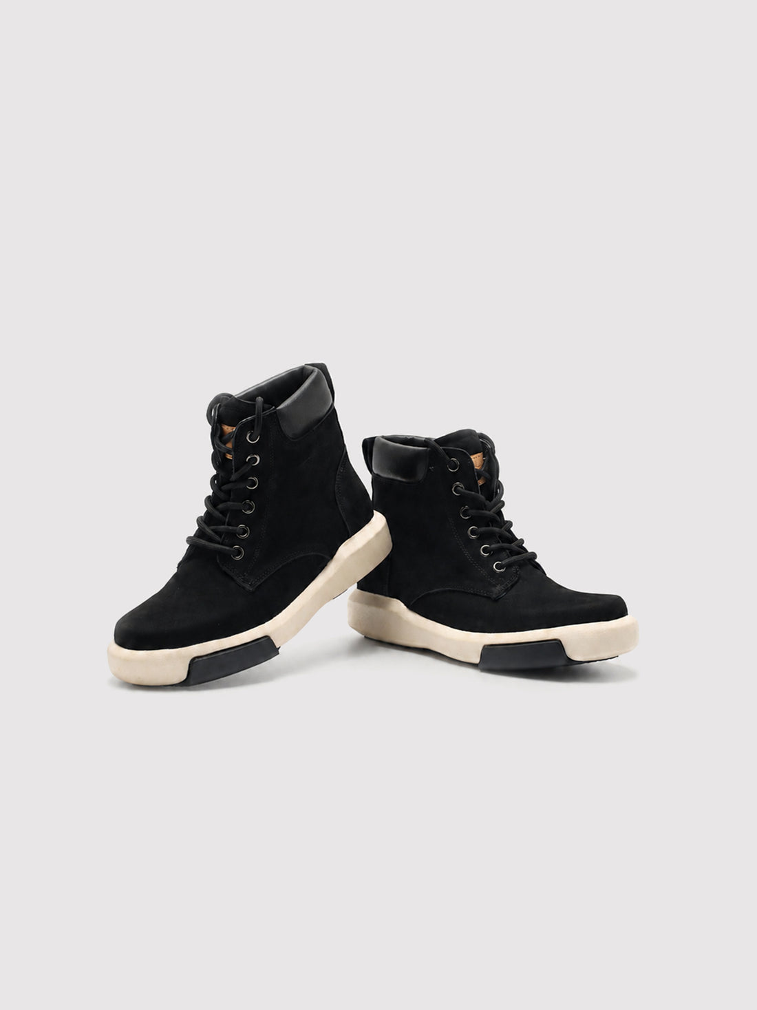 Modern Lace-Up Black Suede Ankle Boots