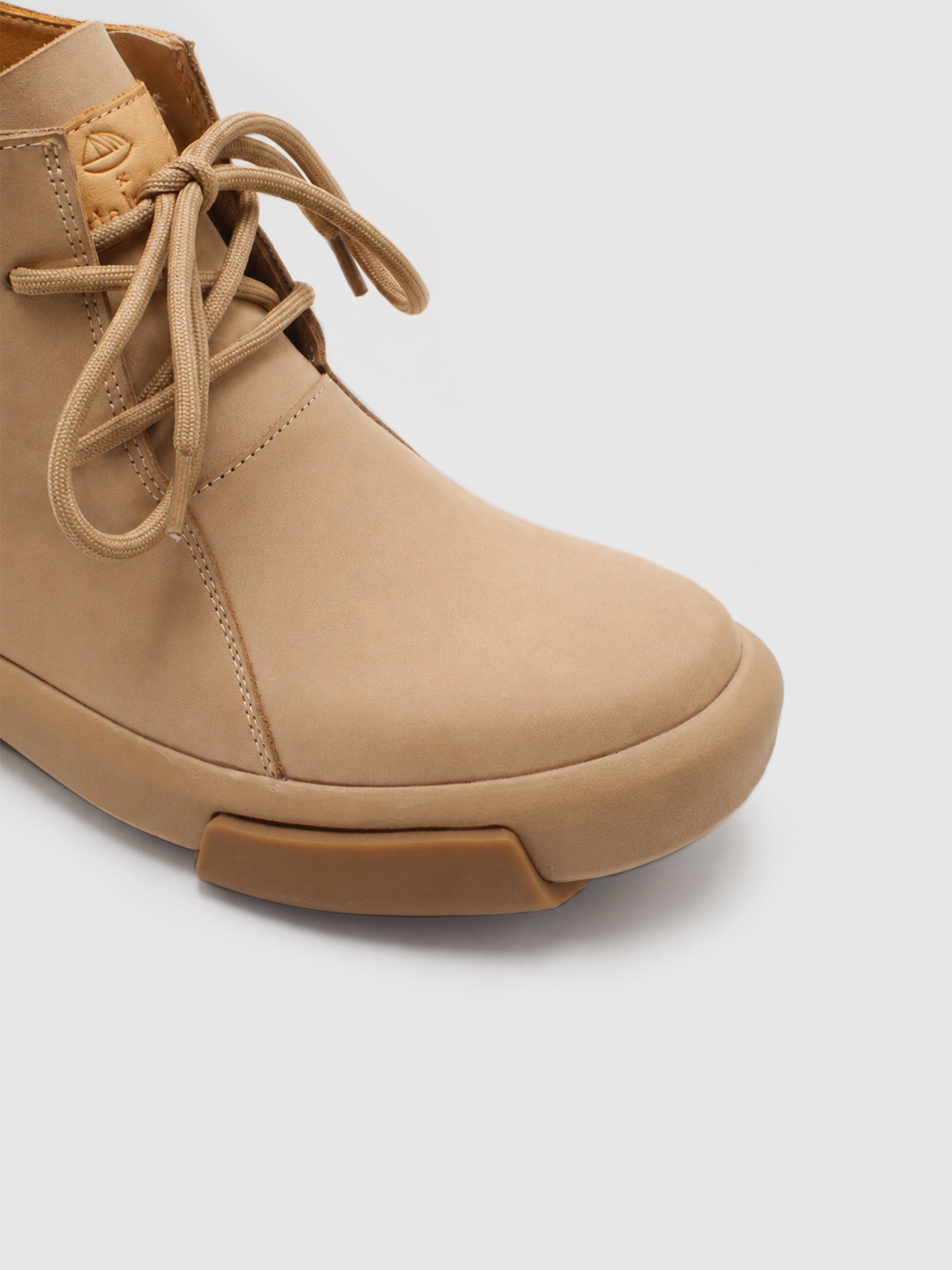 "Coastline" Beige Chukka Boots with Logo Detail