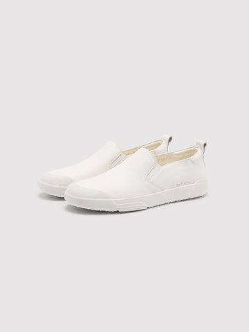 Infini Block White Leather Slip-On Sneakers