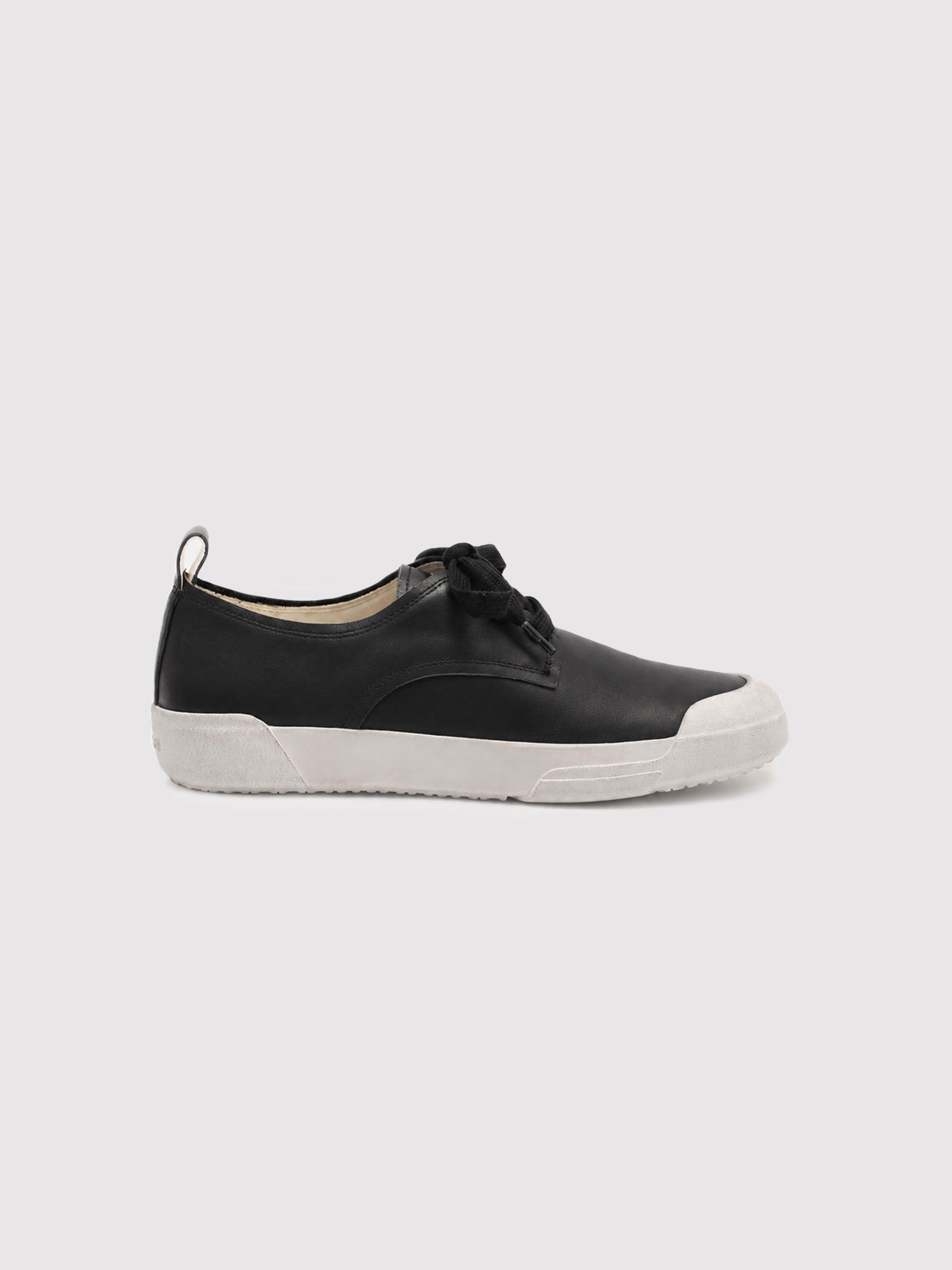INFINI BLOCK Black Leather Lace-Up & Slip-On Sneakers