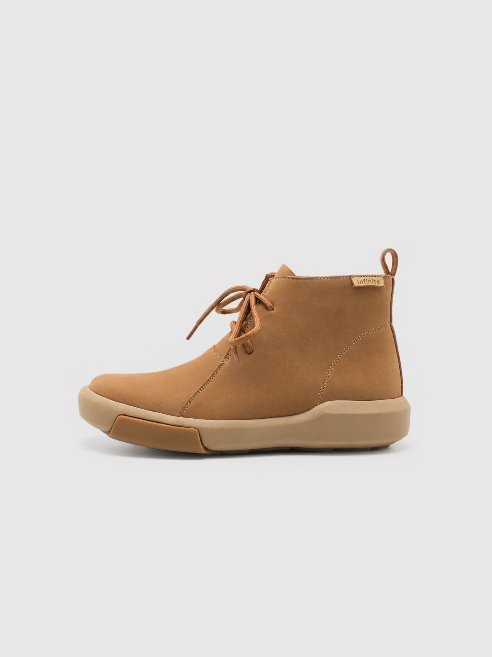 "Coastline" Camel Suede Chukka Boots with Logo Detail