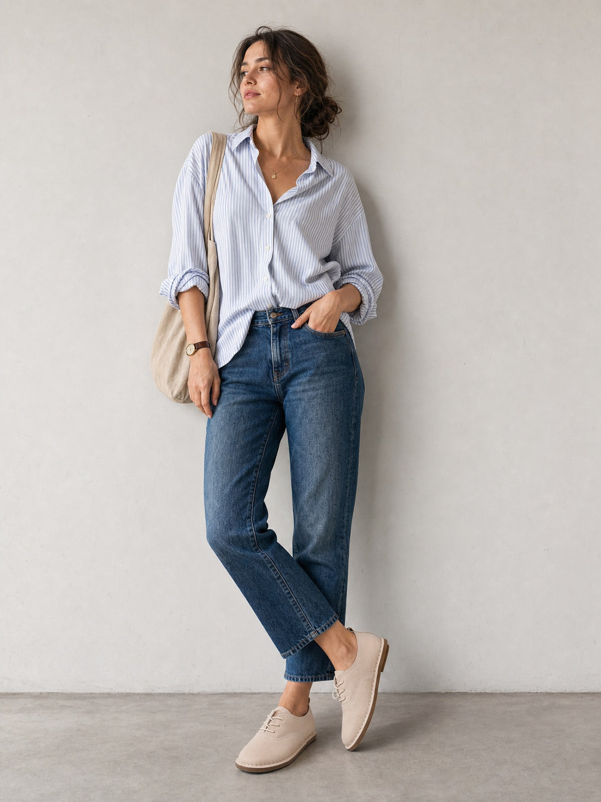 Haru Cream Leather Sneakers