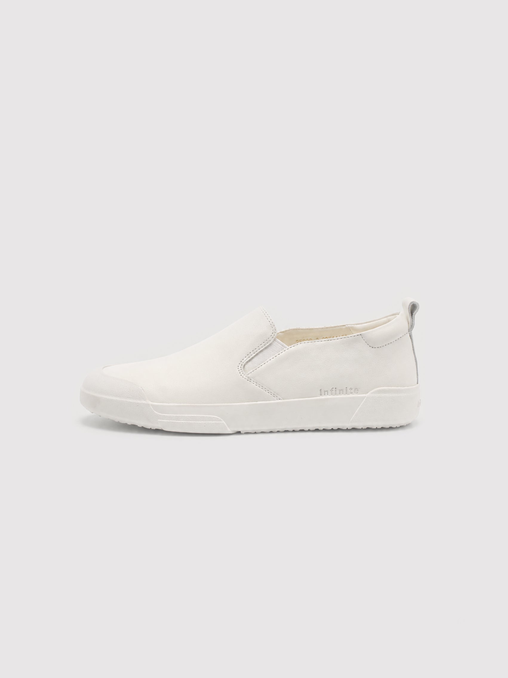 Infini Block White Leather Slip-On Sneakers