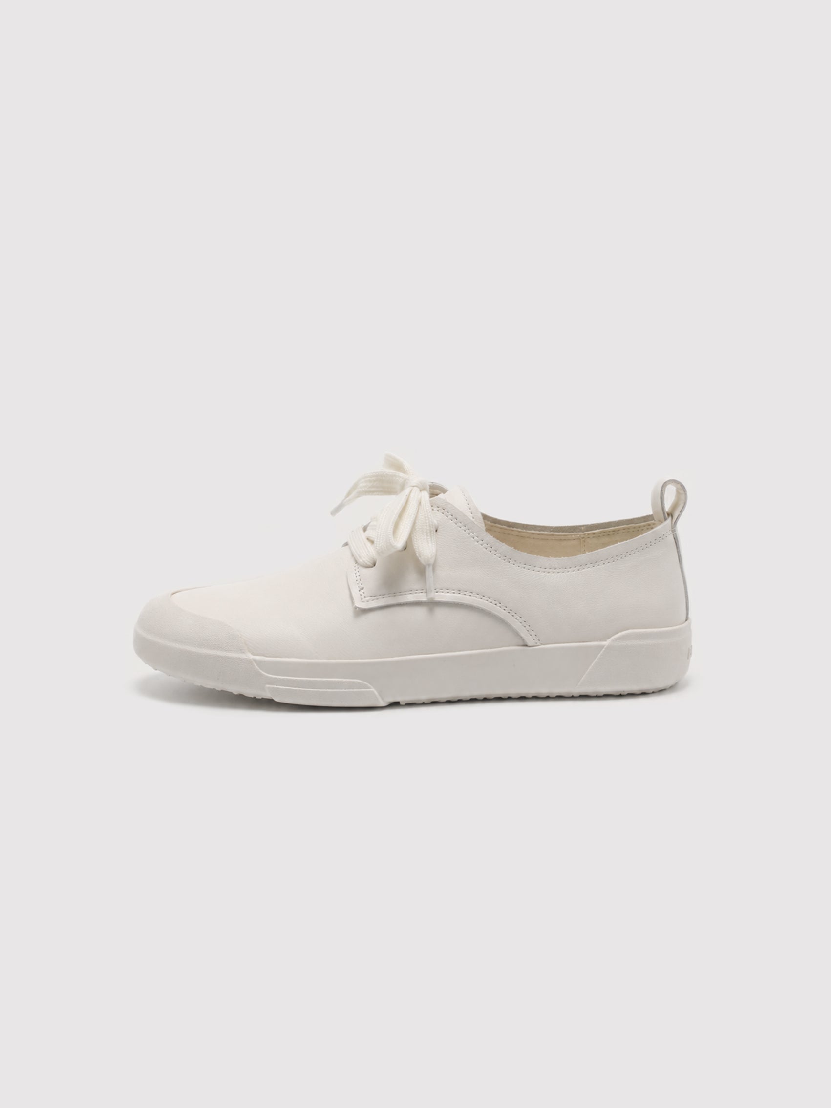 Infini Block White Leather Lace-Up Sneakers