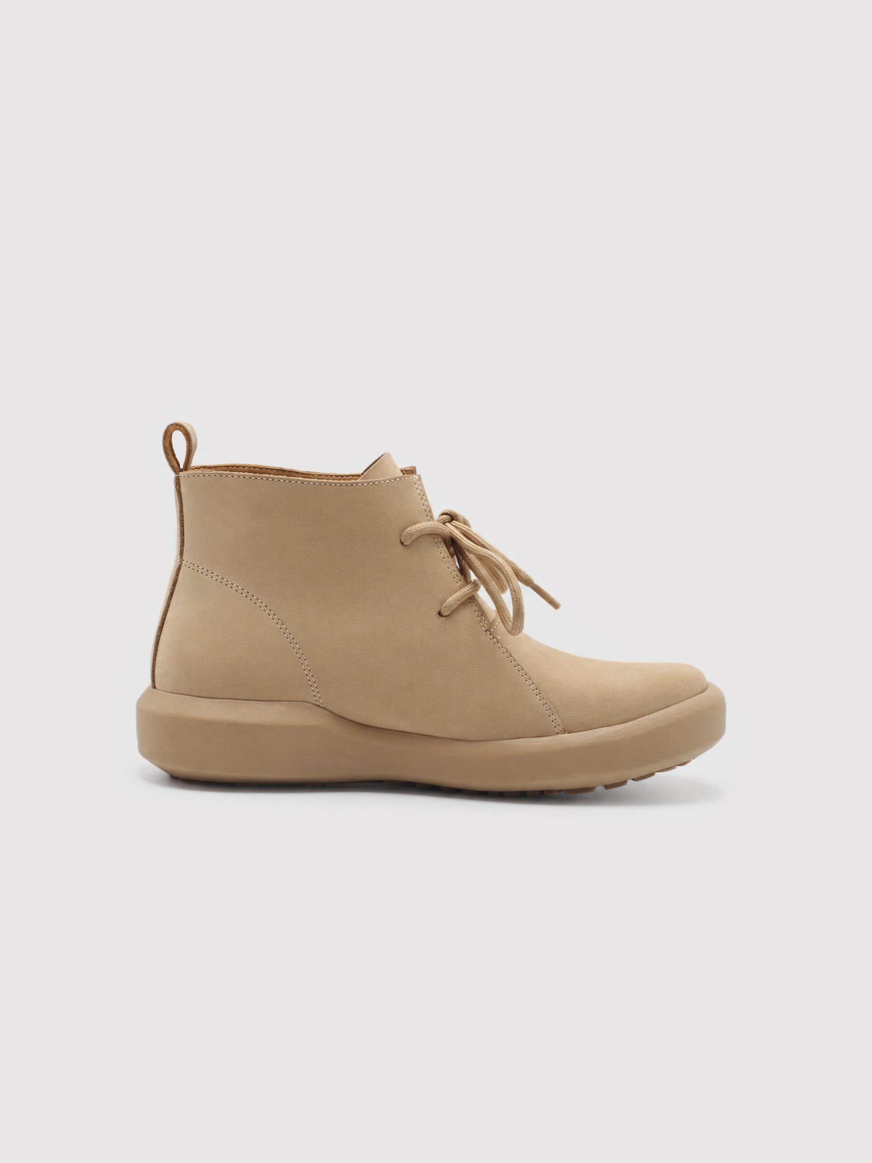"Coastline" Beige Chukka Boots with Logo Detail