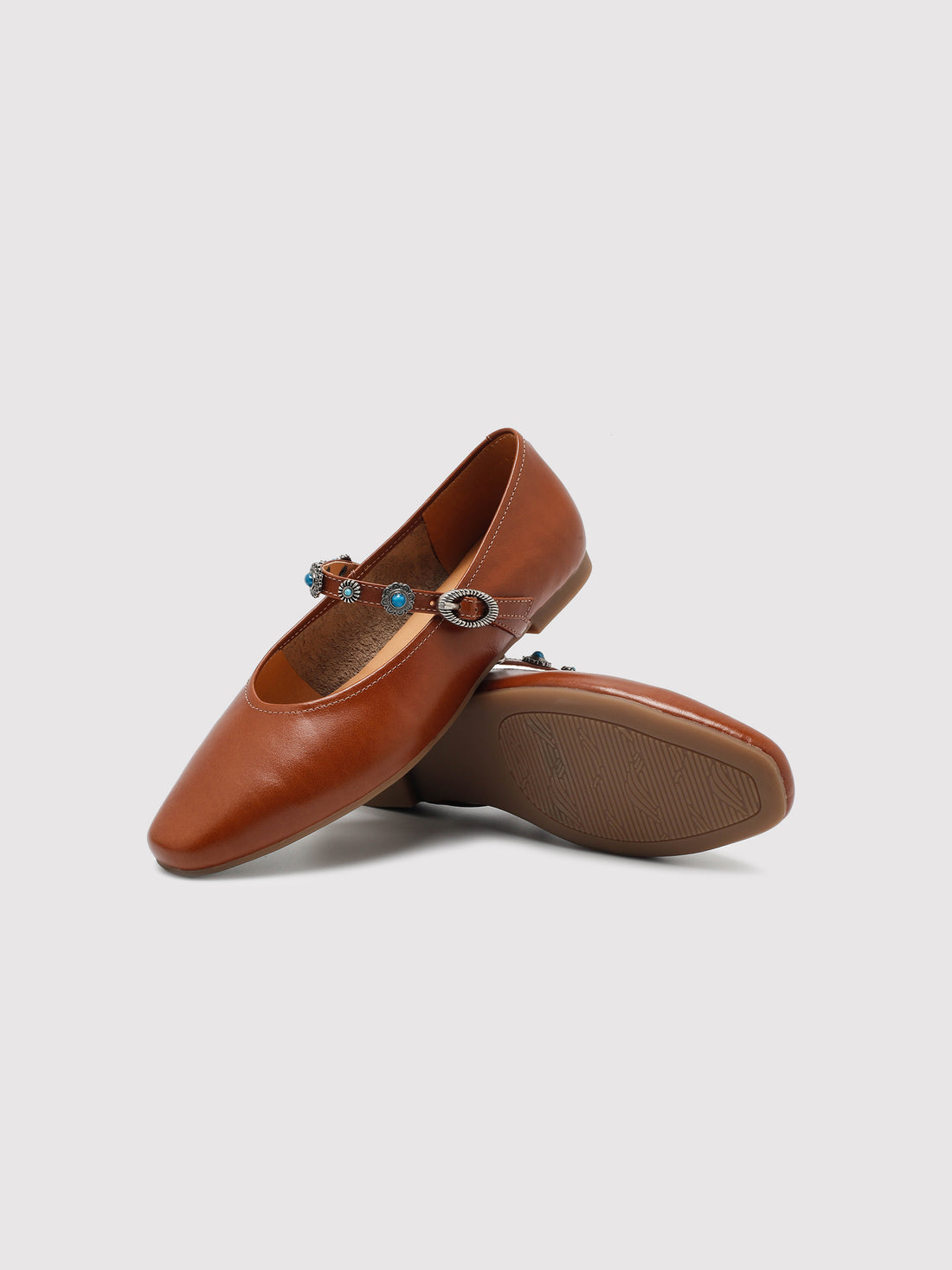 Women’s Vintage Brown Mary Jane Leather Flats
