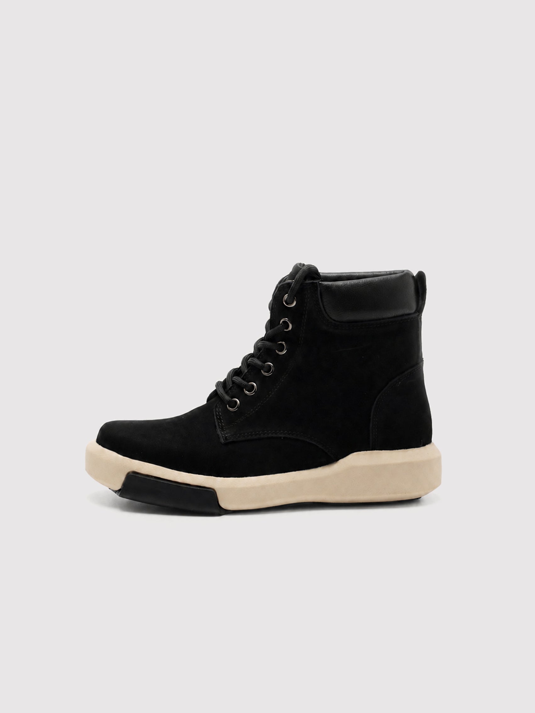 Modern Lace-Up Black Suede Ankle Boots