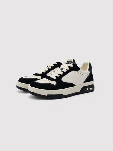 Retro Panda Black & White Leather-Suede Sneakers