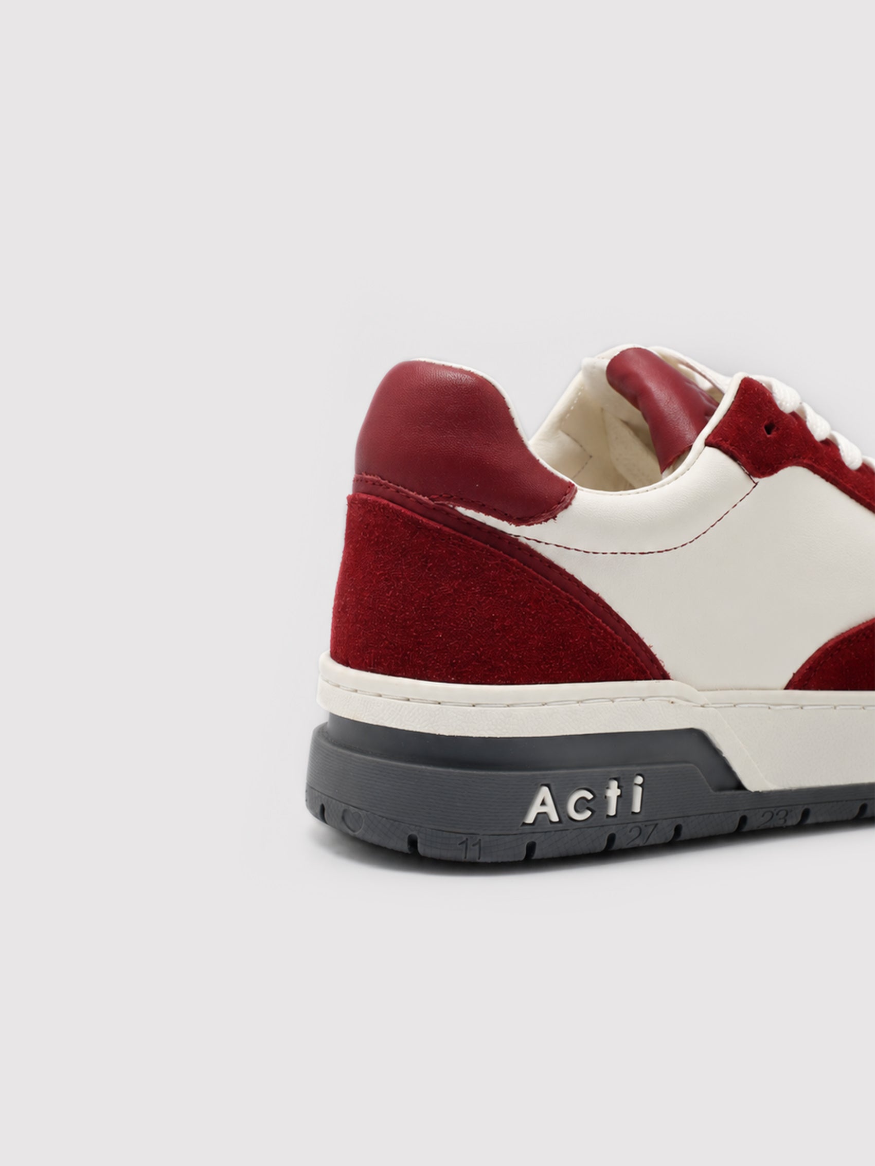 Red Suede & White Leather Low-Top Court Sneakers