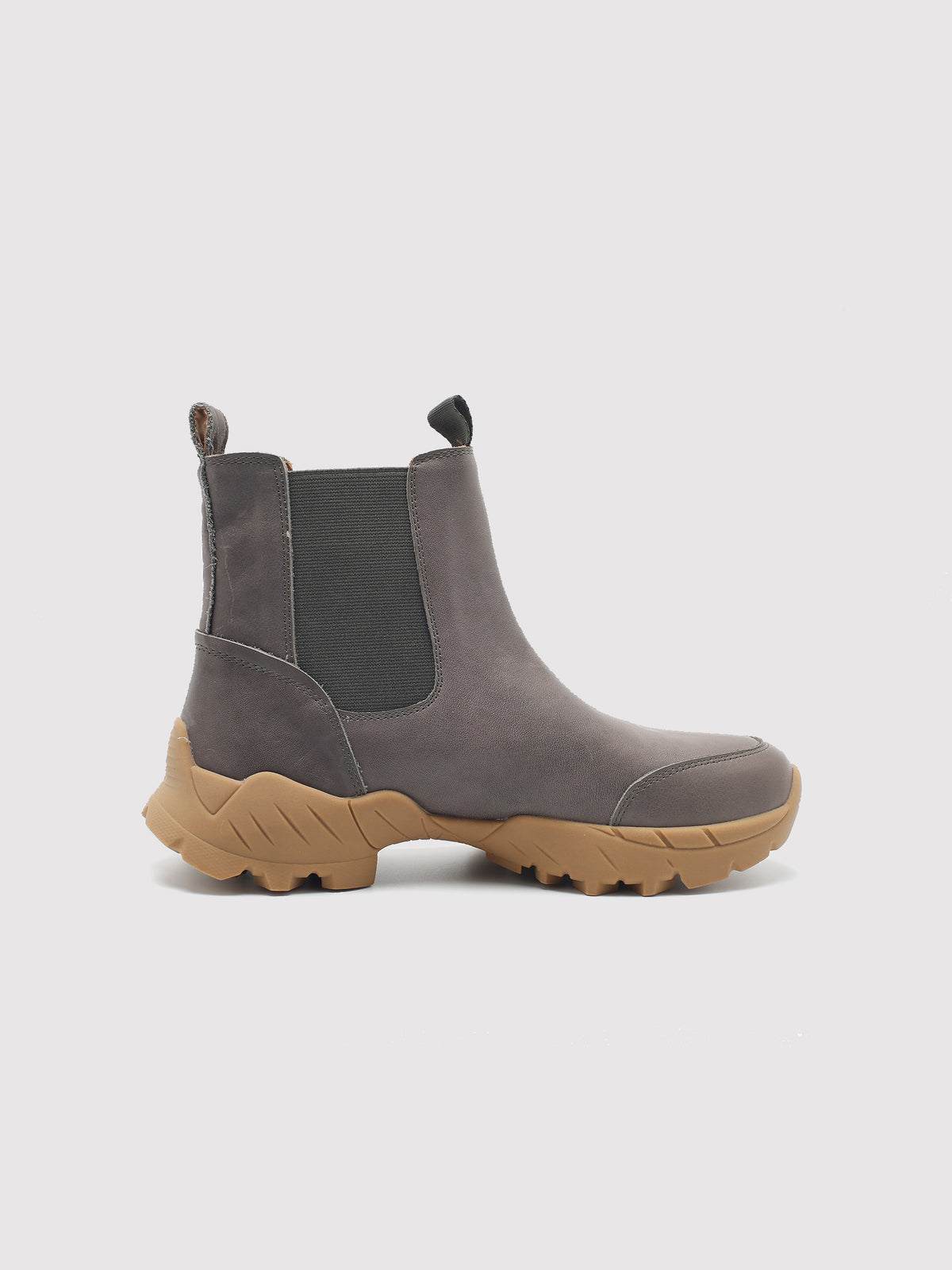 Grey Khaki Ankle Boots, opposite side profile.