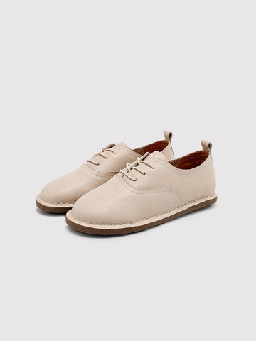 Haru Cream Leather Sneakers