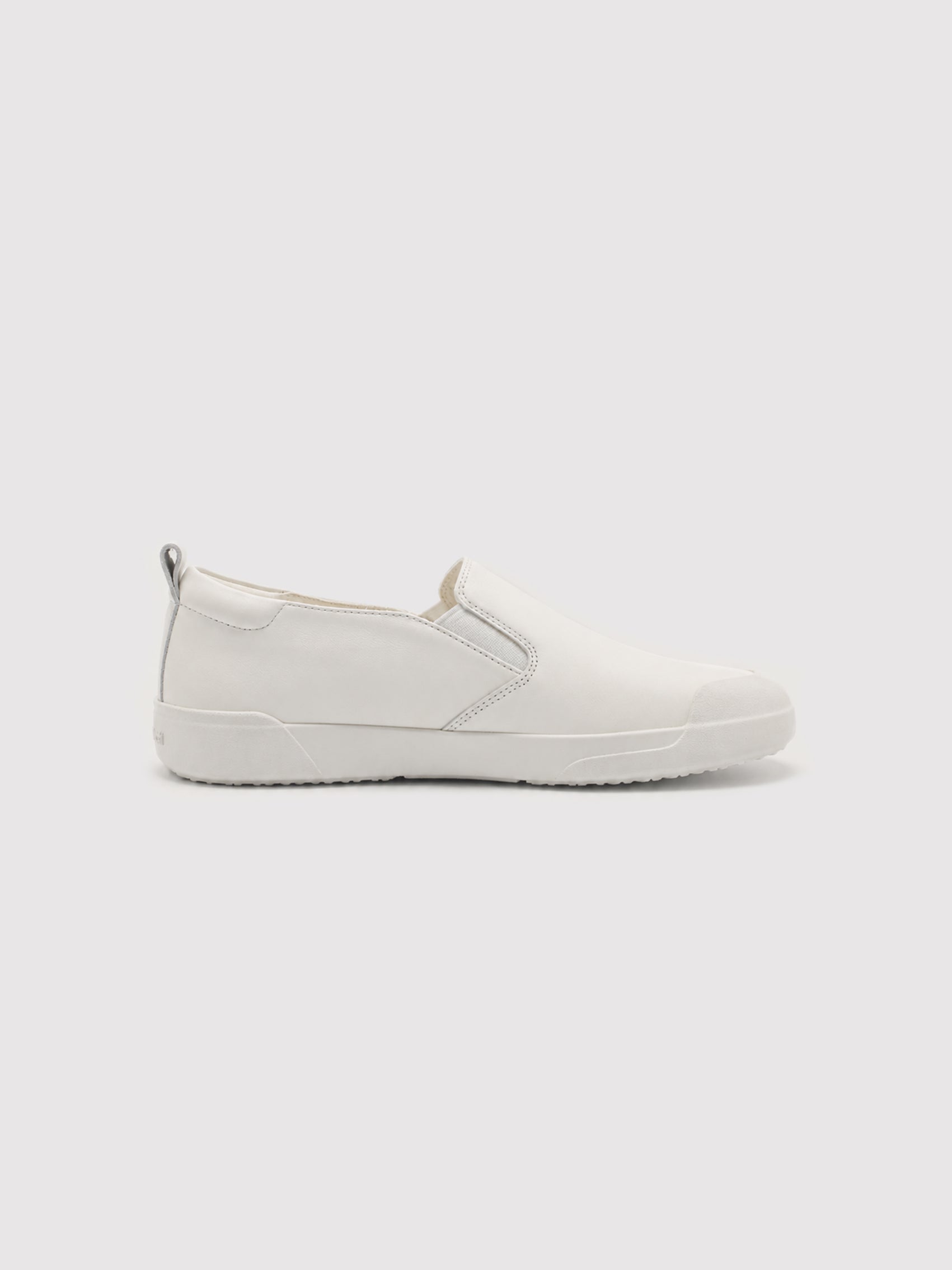 Infini Block White Leather Slip-On Sneakers