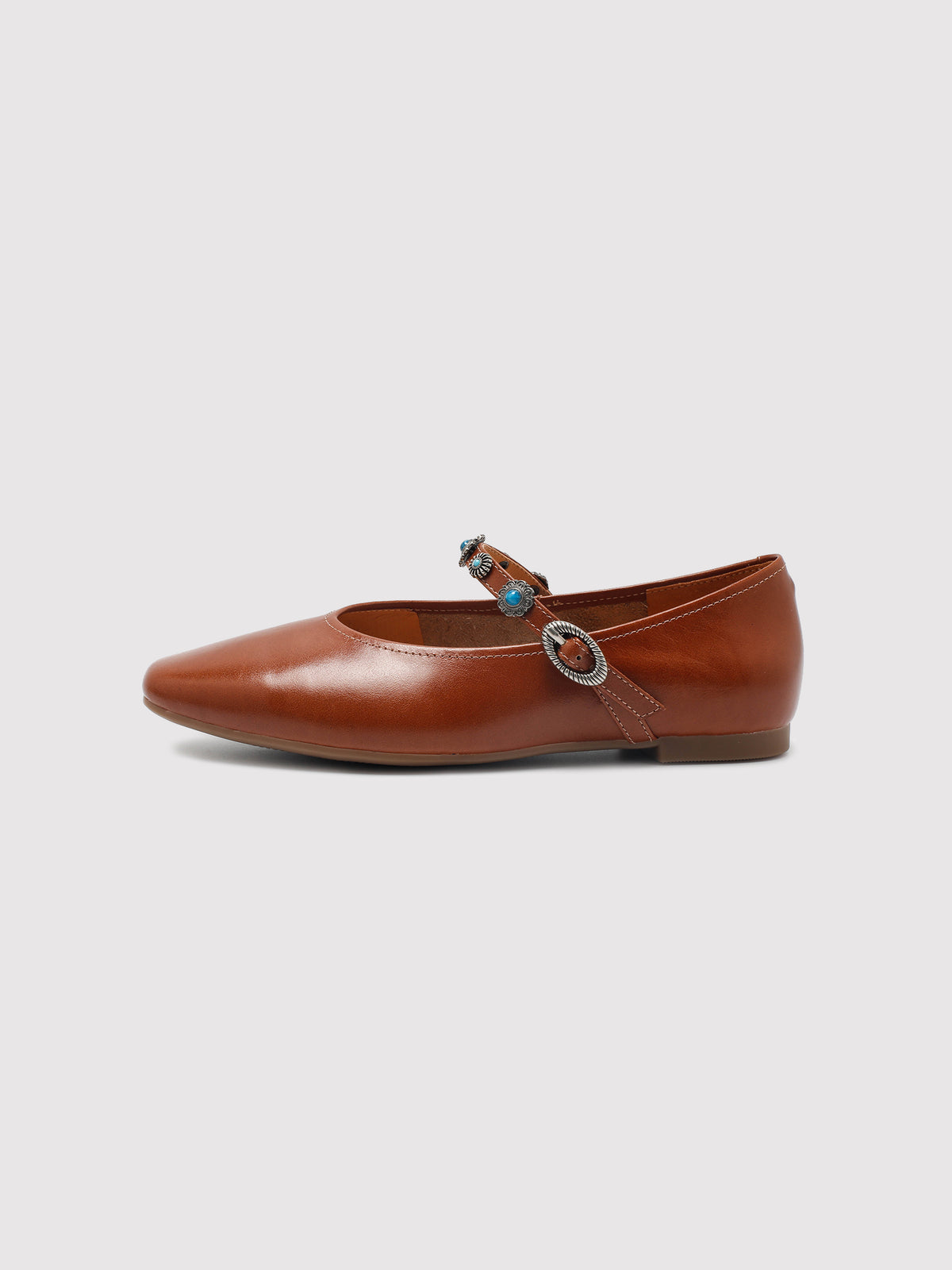 Women’s Vintage Brown Mary Jane Leather Flats