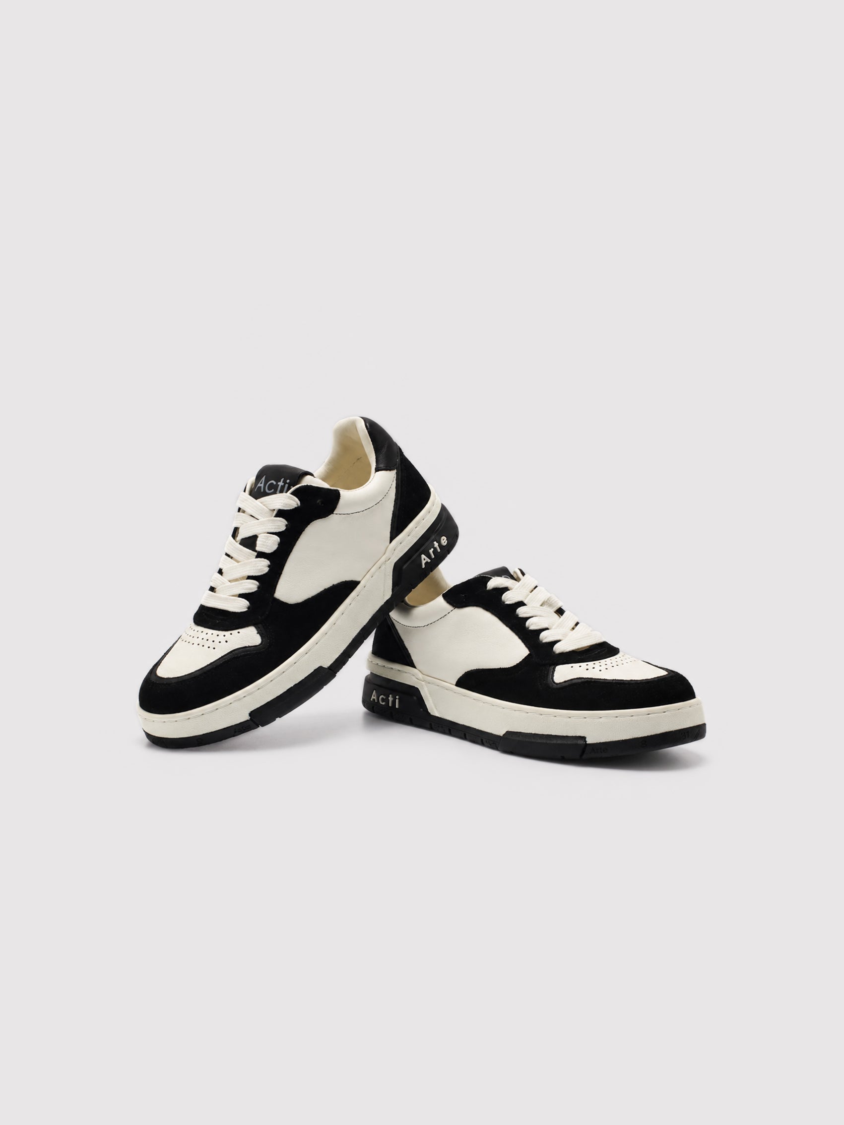 Retro Panda Black & White Leather-Suede Sneakers