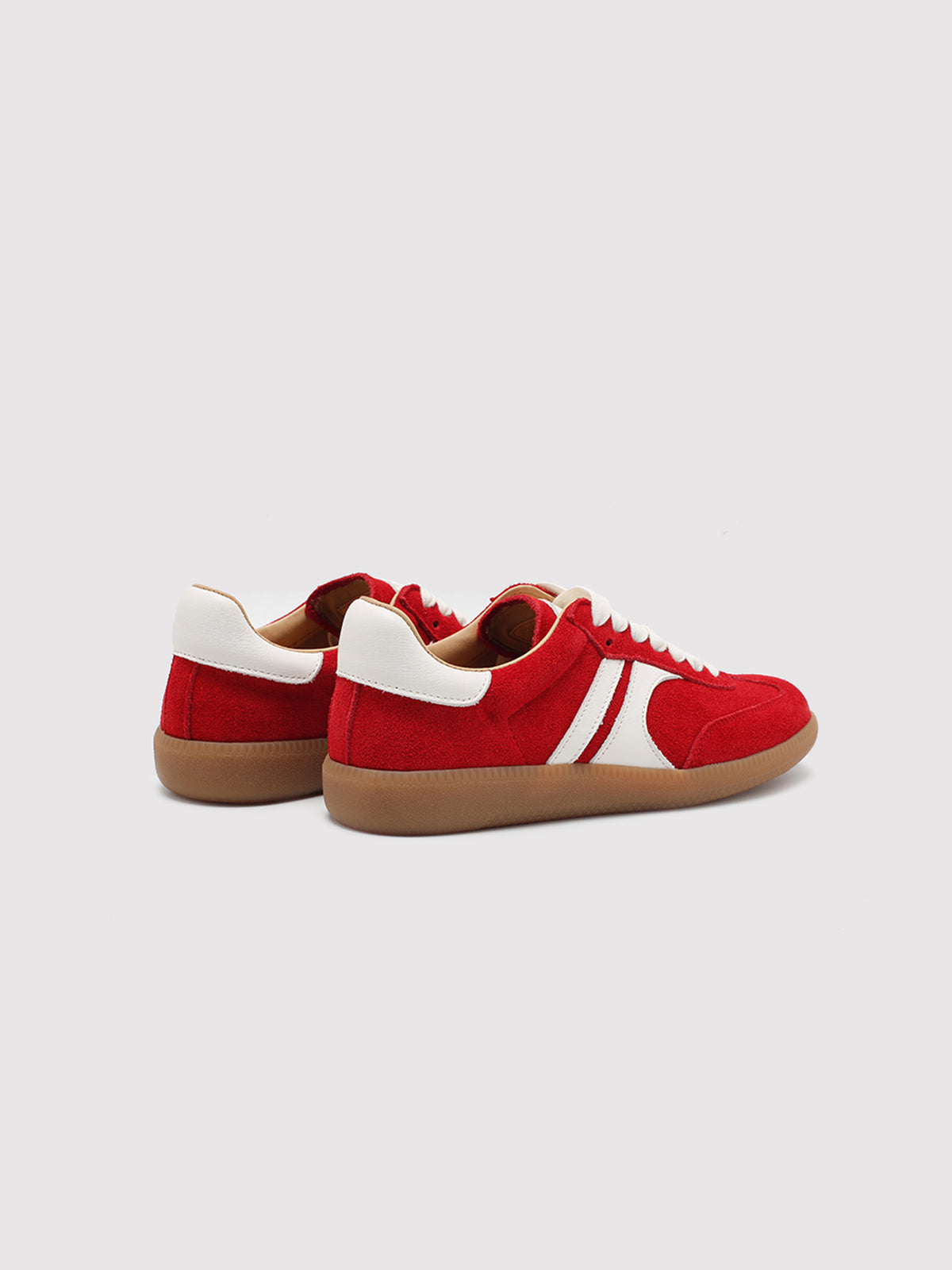 Red & White Retro German Trainers