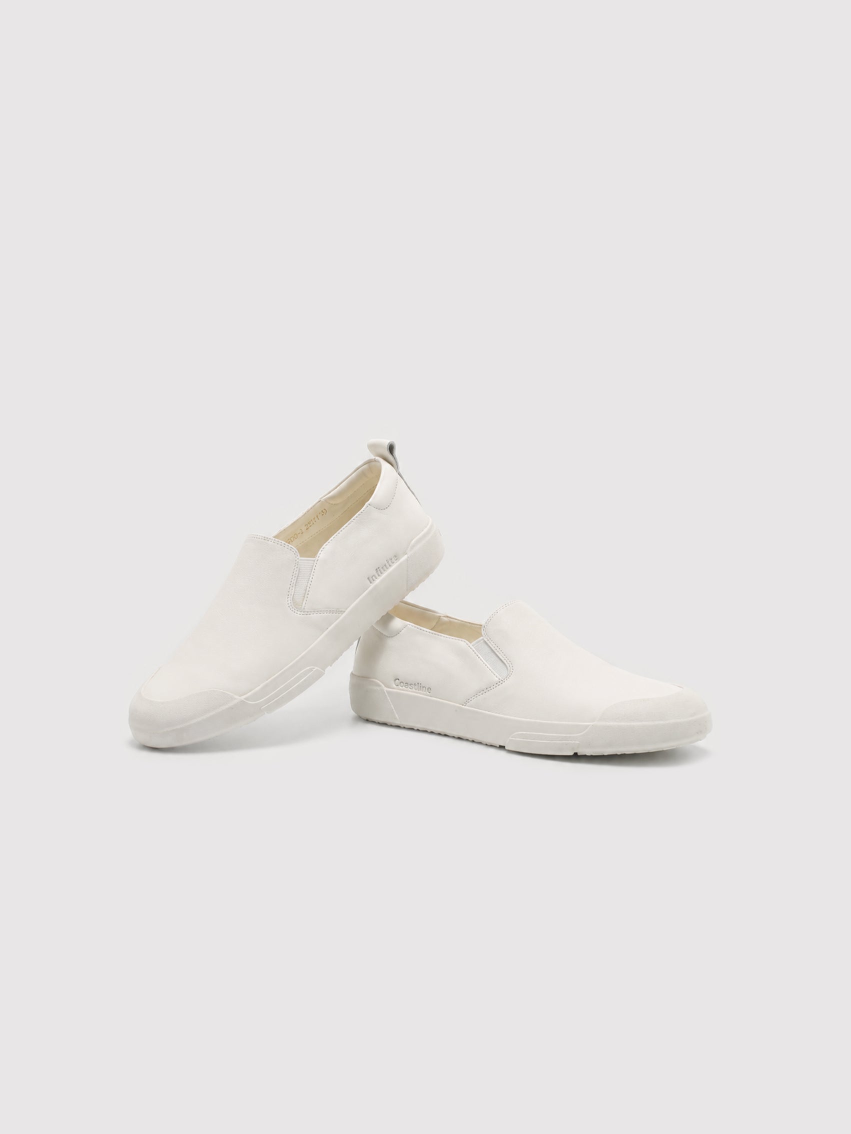Infini Block White Leather Slip-On Sneakers