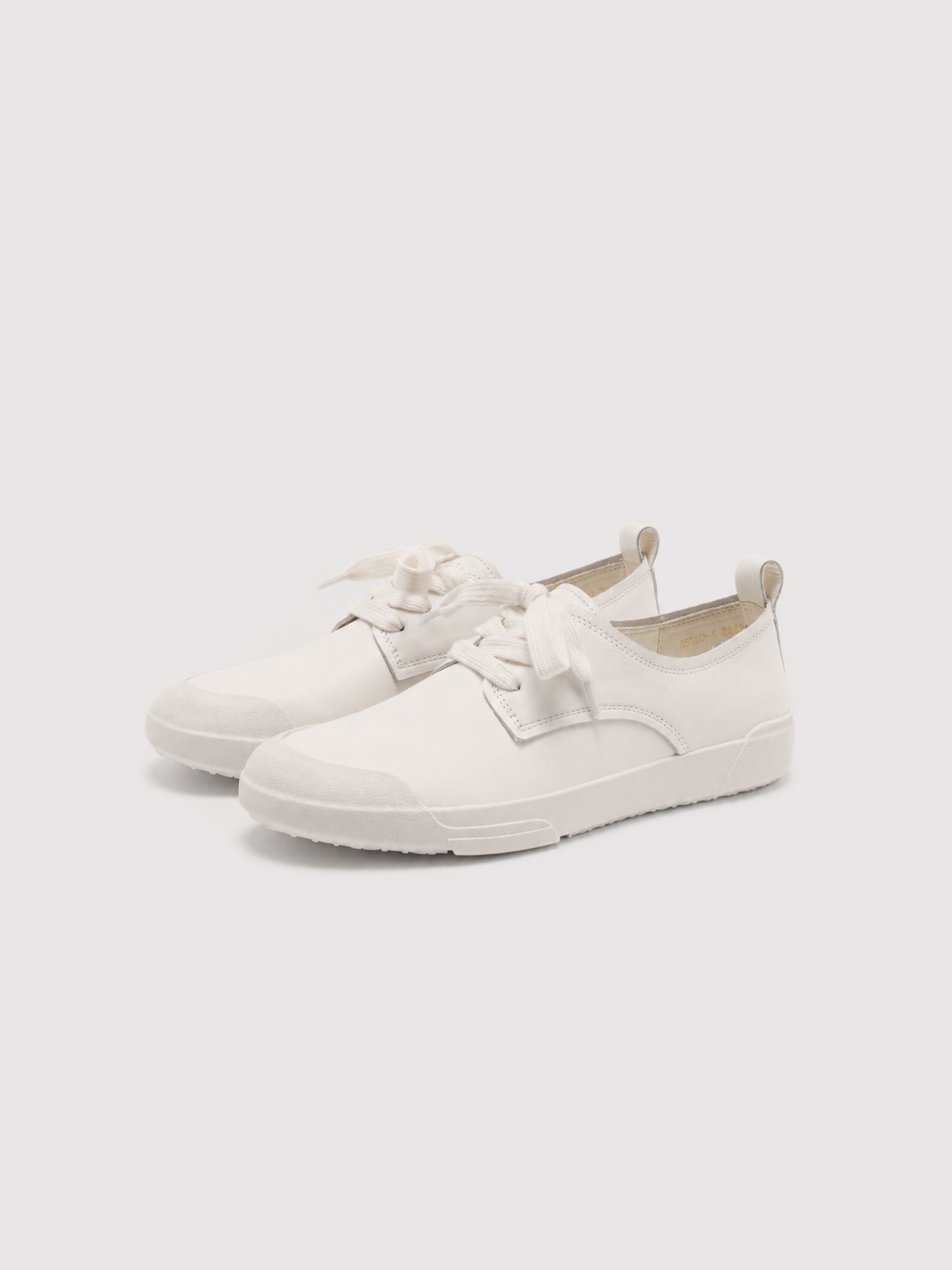Infini Block White Leather Lace-Up Sneakers