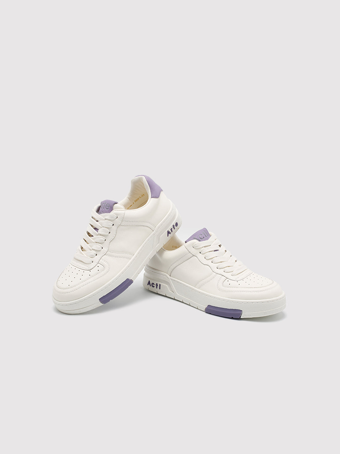 Women’s White & Purple Retro Casual Sneakers