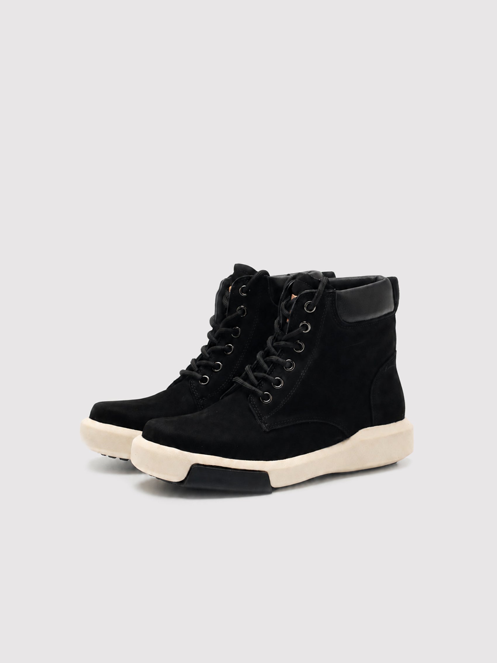 Modern Lace-Up Black Suede Ankle Boots