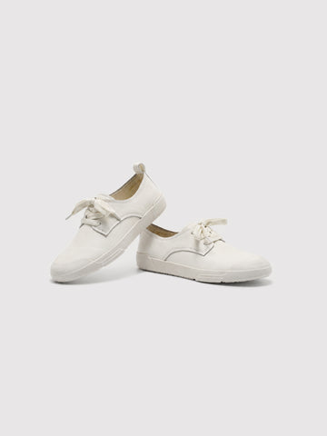 Infini Block White Leather Lace-Up Sneakers