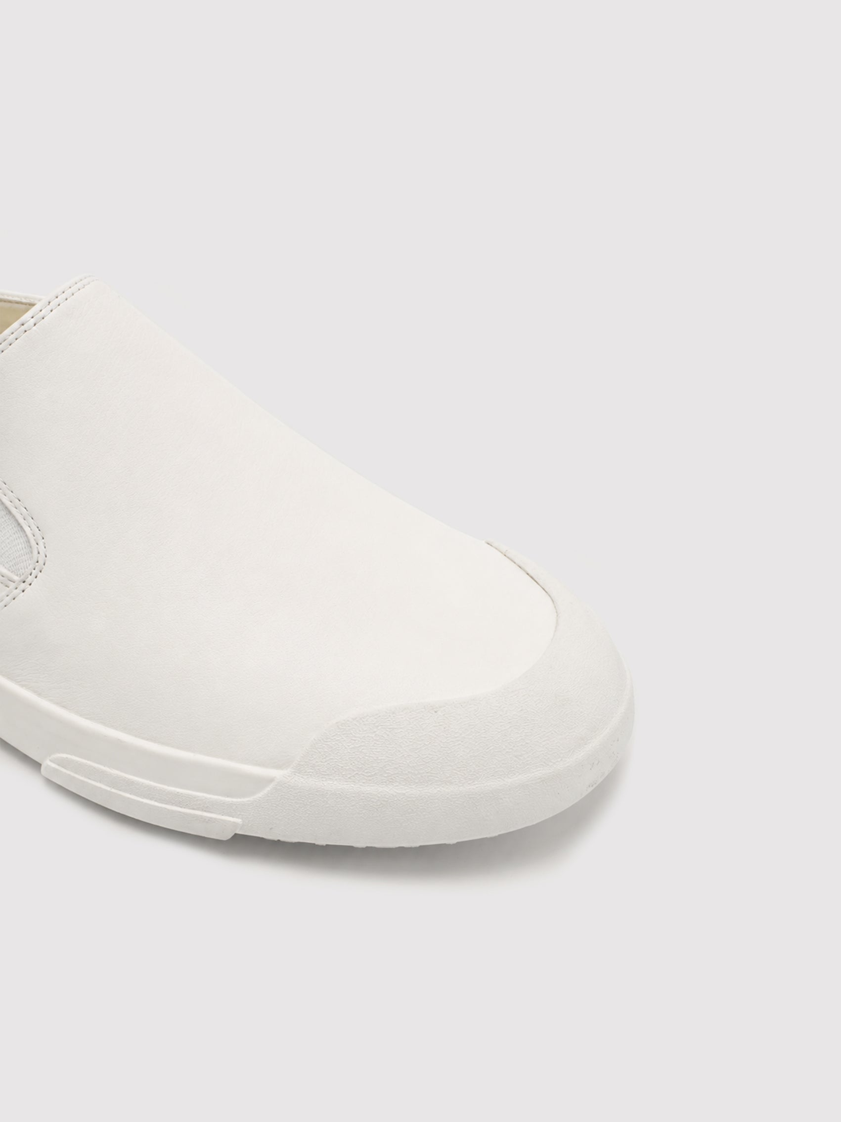 Infini Block White Leather Slip-On Sneakers