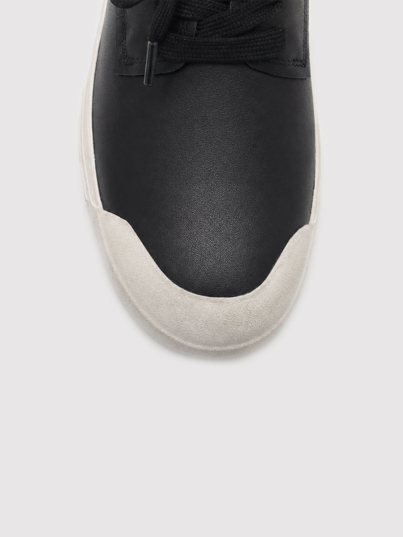 INFINI BLOCK Black Leather Lace-Up & Slip-On Sneakers