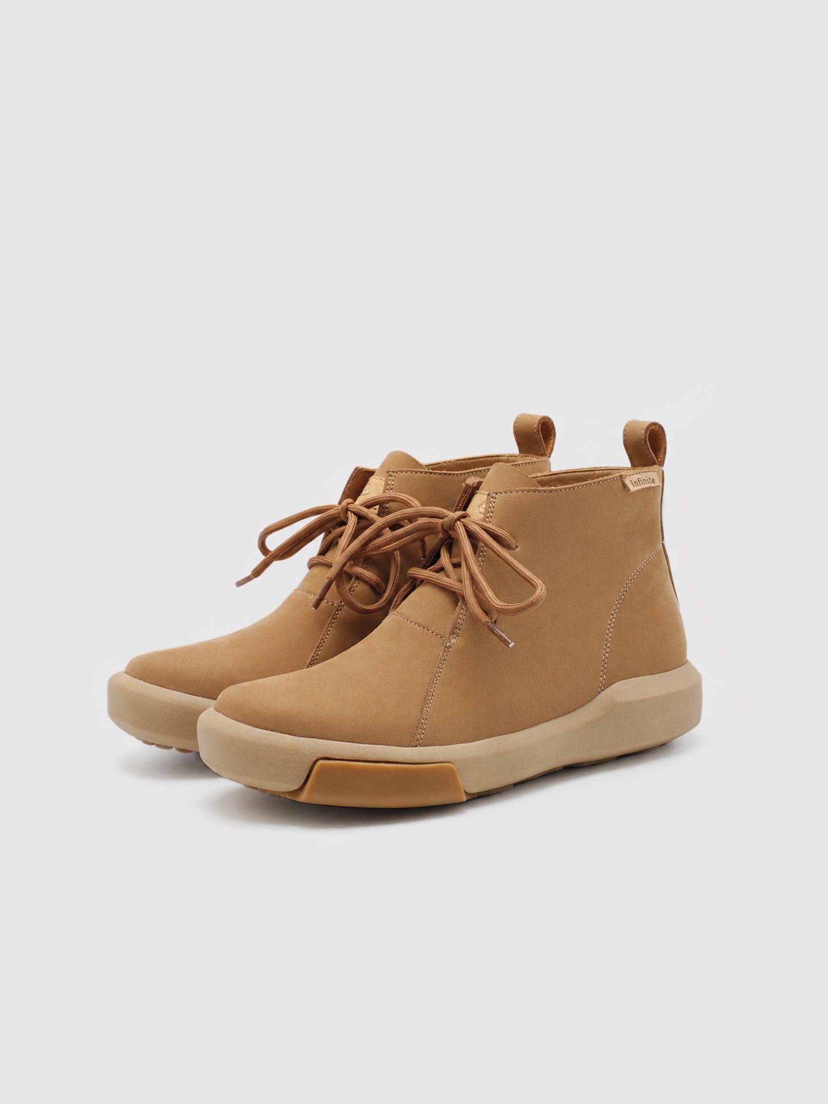 "Coastline" Camel Suede Chukka Boots with Logo Detail