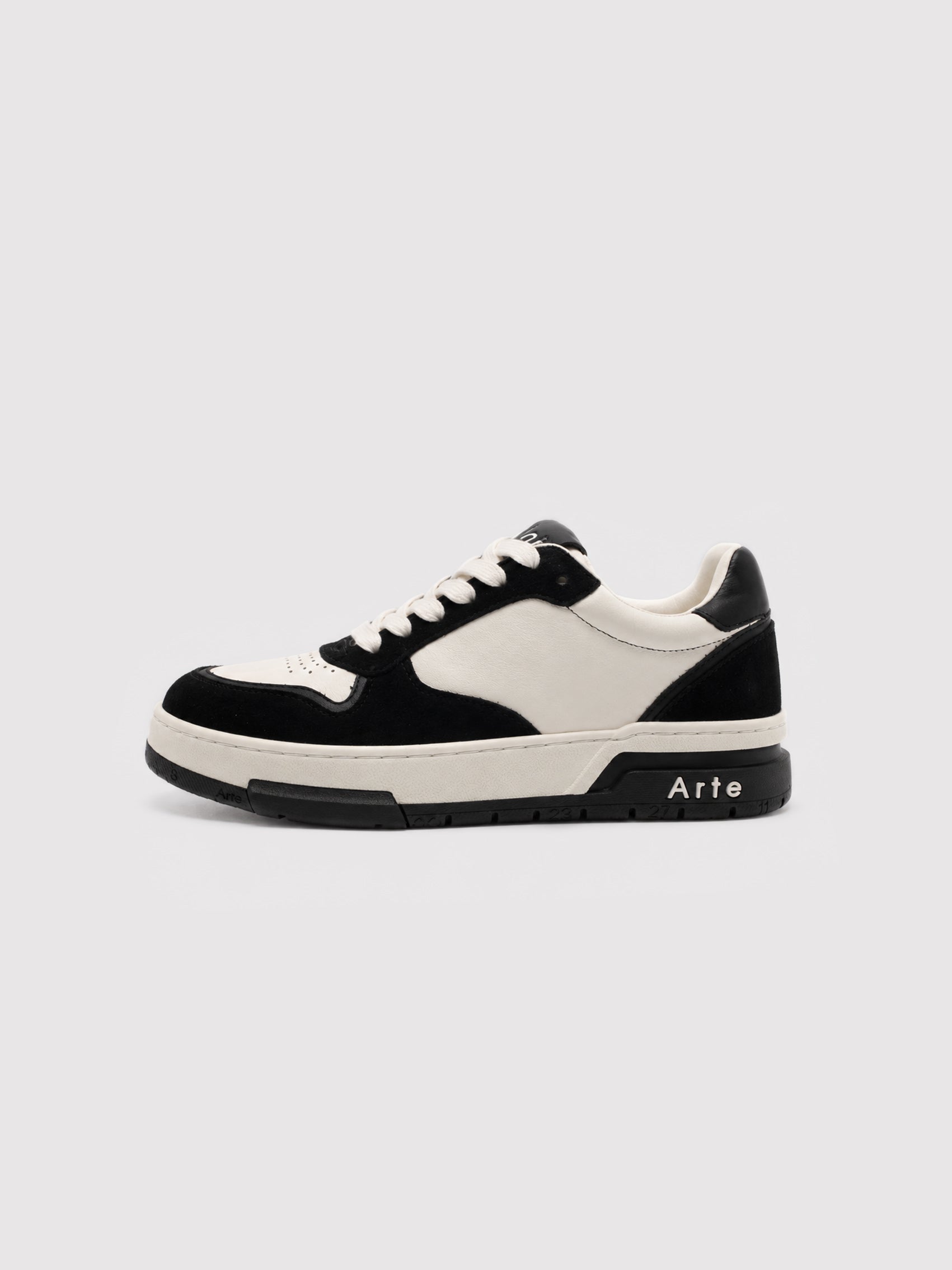 Retro Panda Black & White Leather-Suede Sneakers