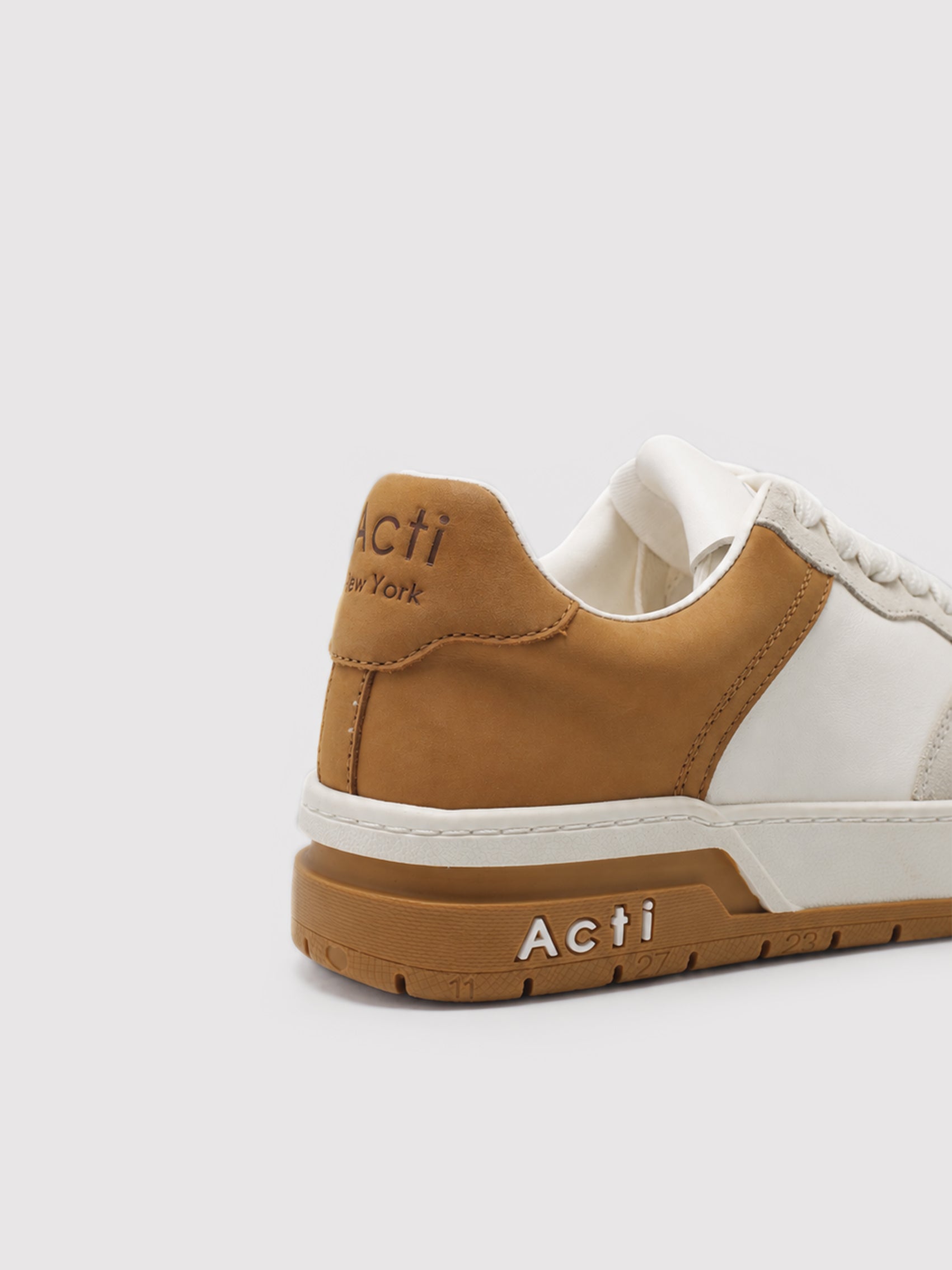 Retro Court Sneakers in Grey, White & Tan Leather