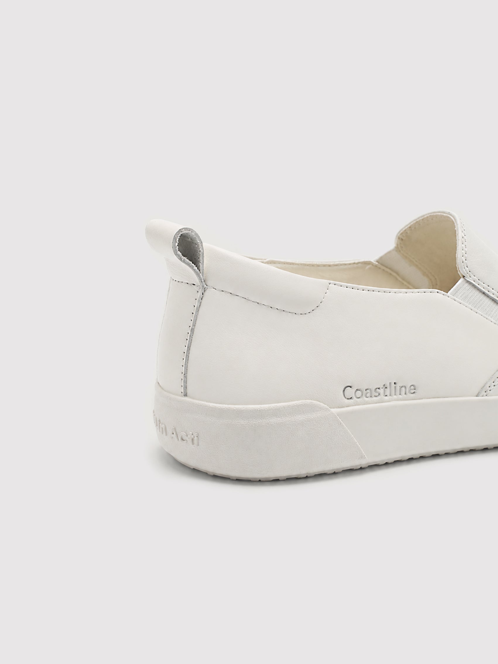 Infini Block White Leather Slip-On Sneakers