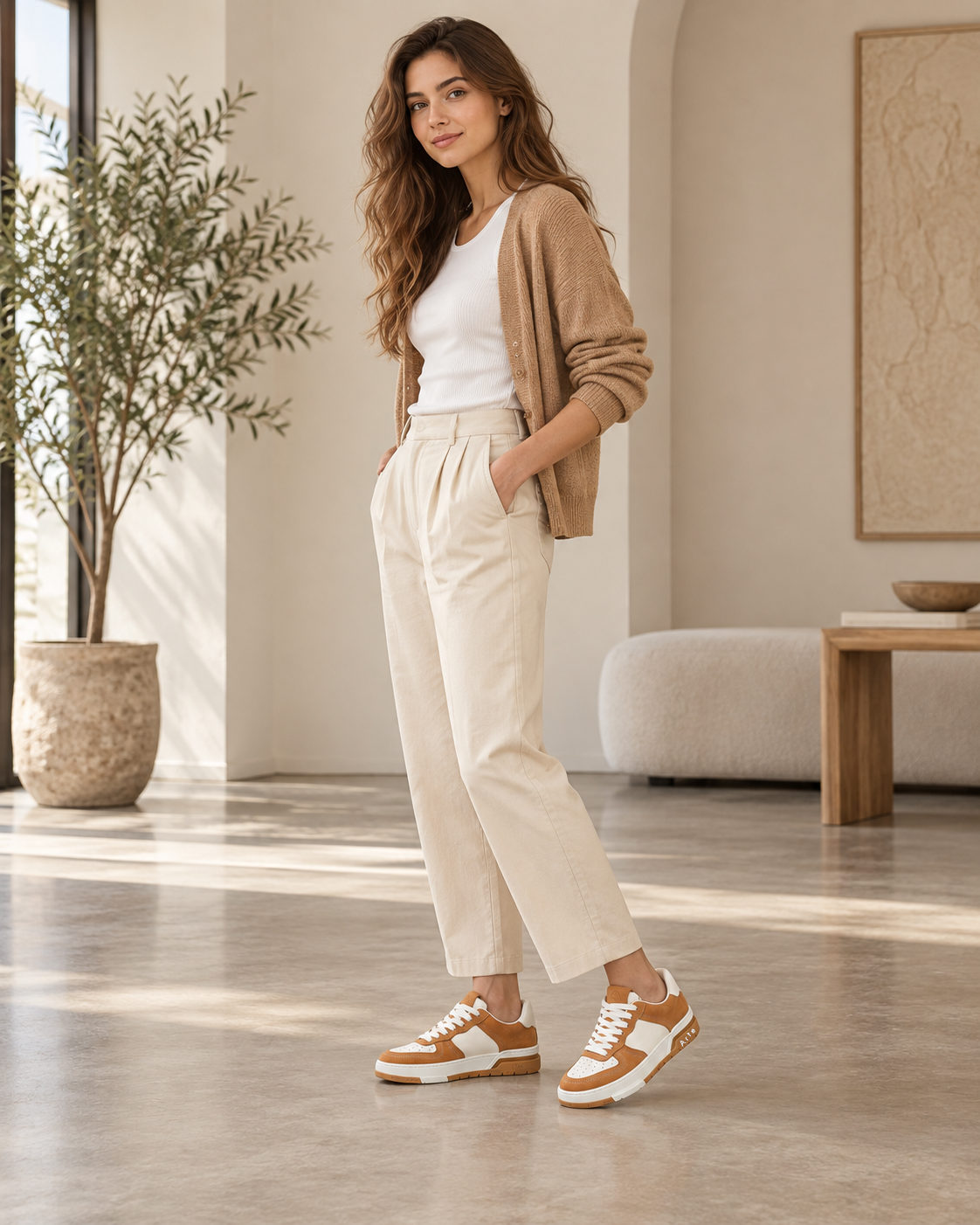Women’s Brown Suede Retro Casual Sneakers