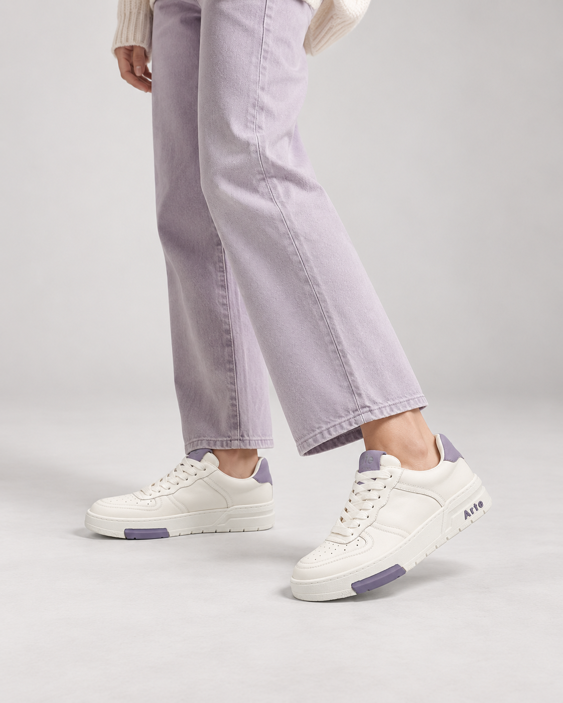 Women’s White & Purple Retro Casual Sneakers