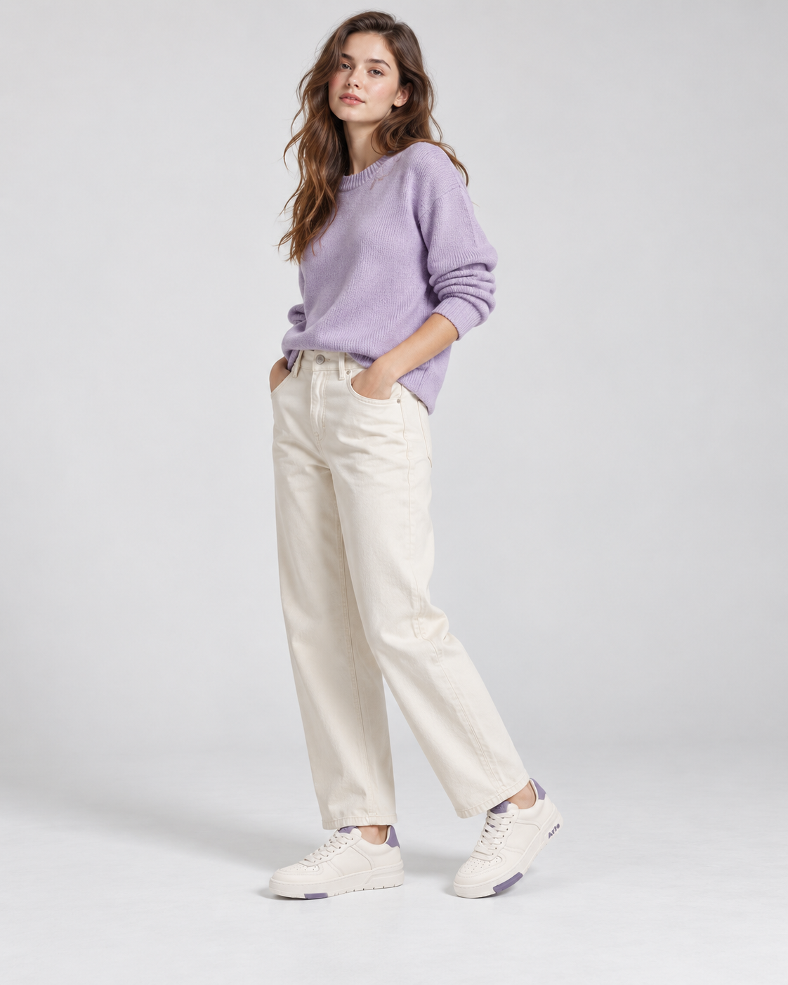 Women’s White & Purple Retro Casual Sneakers