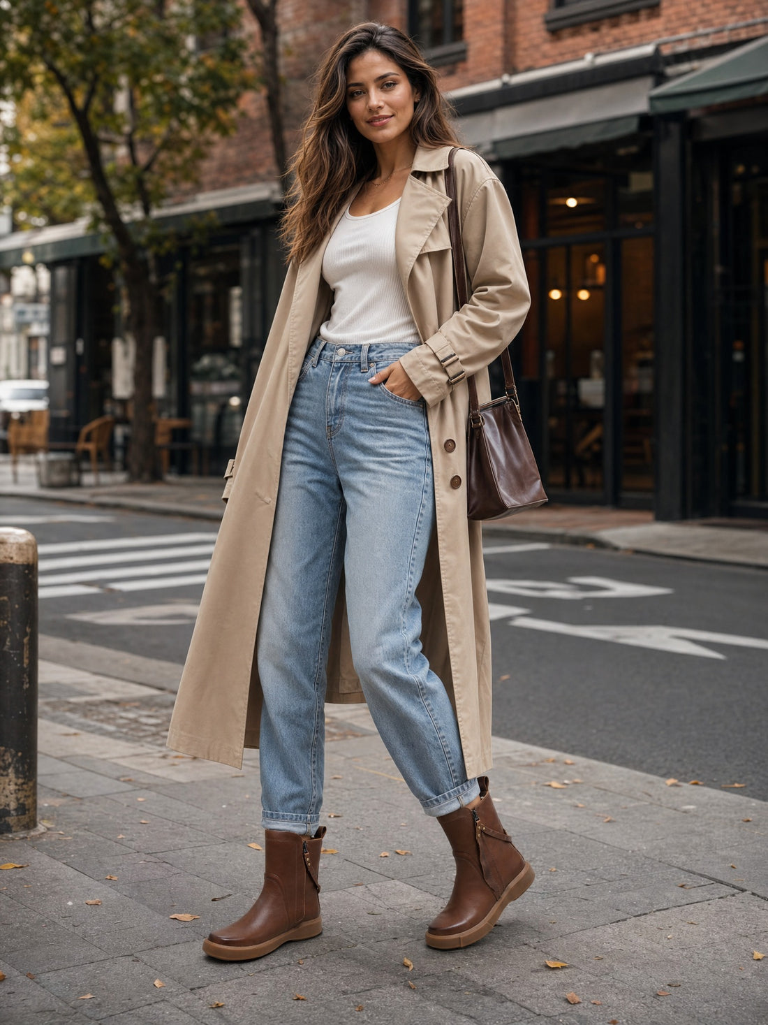 Raw Block Cognac Leather Side-Zip Ankle Boots