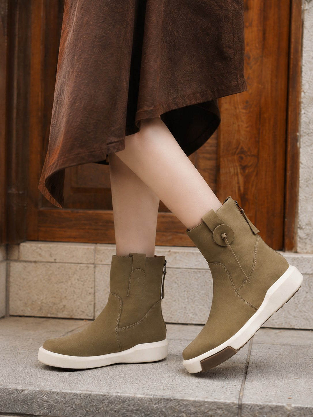 Arte In Acti Dark Green Vintage Women's Boots